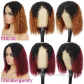 Usexy transparent lace wigs pre-plucked bob lace frontal pixie curls wigs kinky curly brazilian ombre colored bob human hair Wig